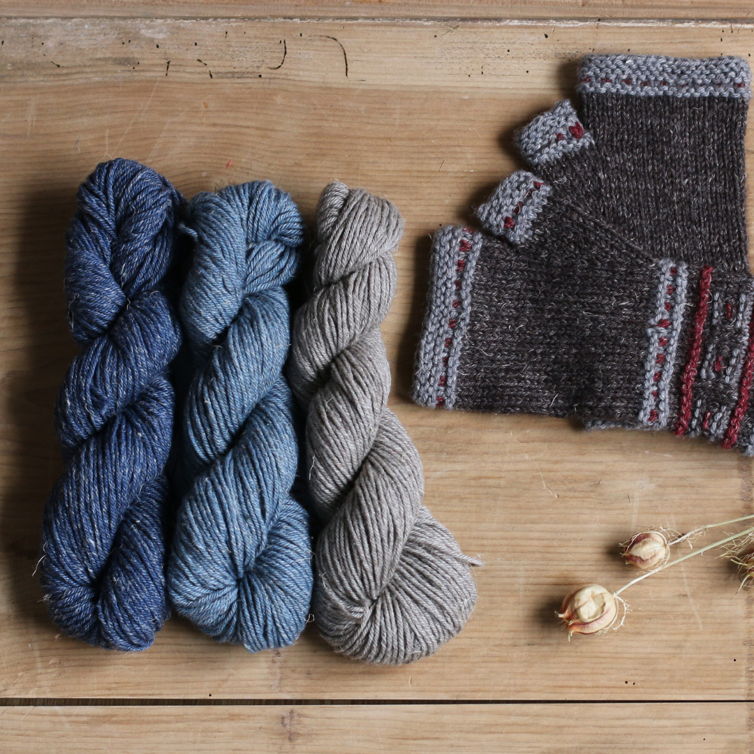 Bruite Mitt Yarn Kit, Hand Knitting